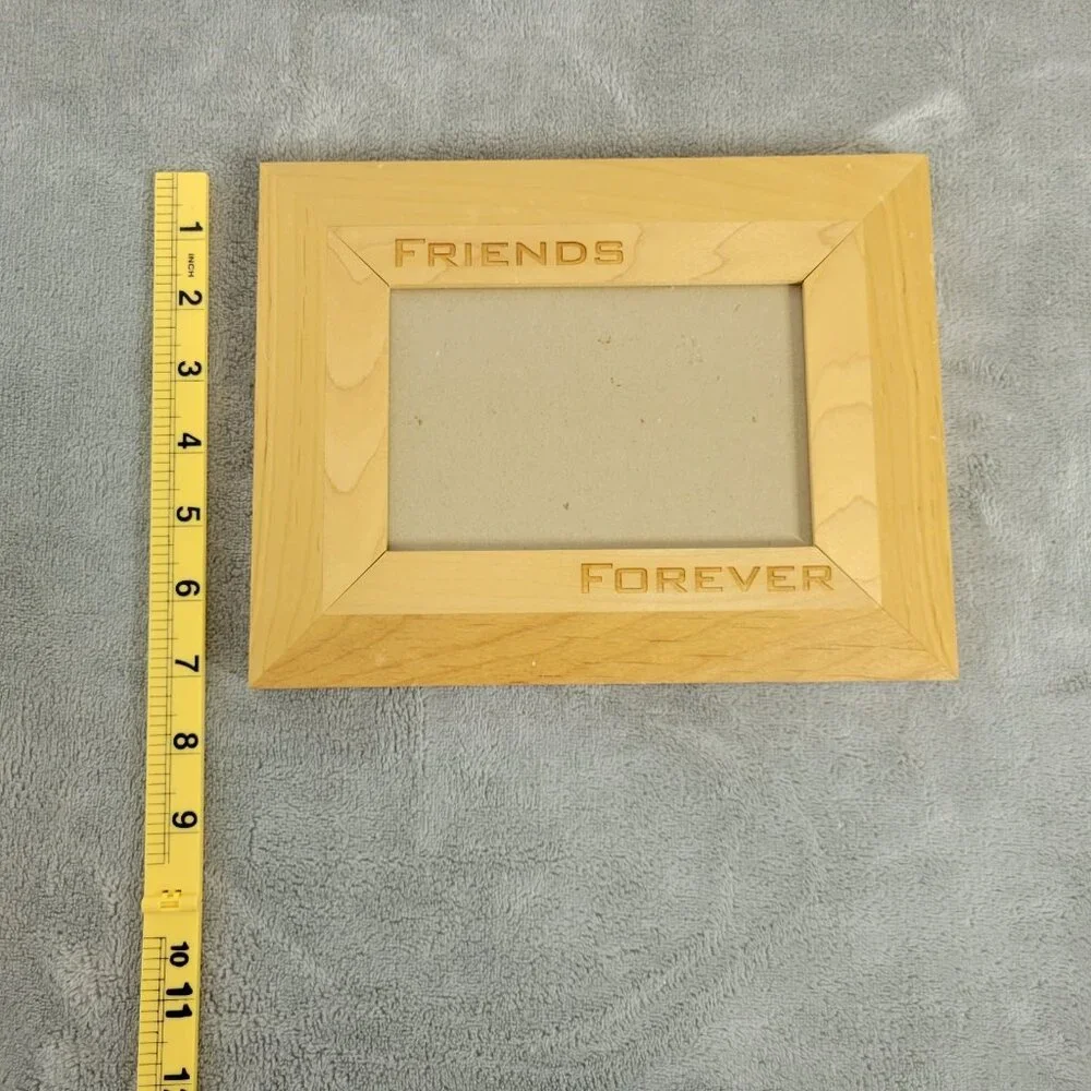 Friends Forever Wood Photo Frame 5x3.5 Rustic Engraved Brown Picture Frame S95E